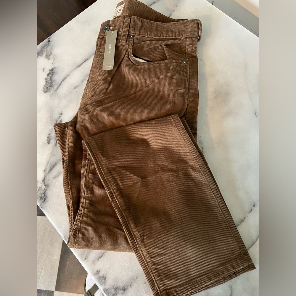 Mens JCrew 5pocket Cord pant in dark camel